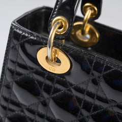 Dior Medium Lady Dior Patent Leather Black
