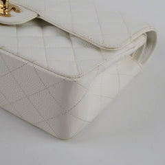 Chanel Small Caviar Double Classic Flap White