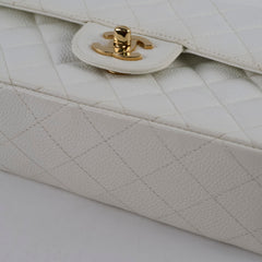 Chanel Small Caviar Double Classic Flap White
