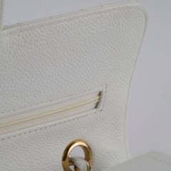 Chanel Small Caviar Double Classic Flap White