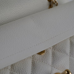 Chanel Small Caviar Double Classic Flap White