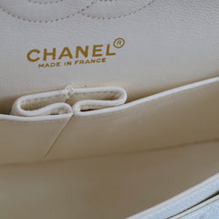 Chanel Small Caviar Double Classic Flap White
