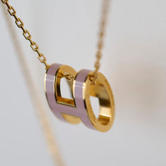 Hermes Pop H Necklace Light Pink