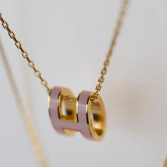 Hermes Pop H Necklace Light Pink
