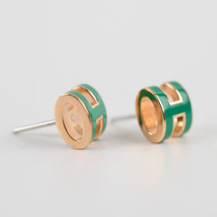 Hermes Mini Pop Earrings Malachite