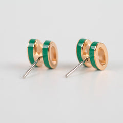 Hermes Mini Pop Earrings Malachite
