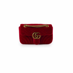 Gucci Mini Marmont Velvet Red