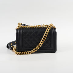 Chanel Small Boy Caviar Black Microchipped