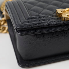 Chanel Small Boy Caviar Black Microchipped