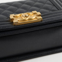 Chanel Small Boy Caviar Black Microchipped