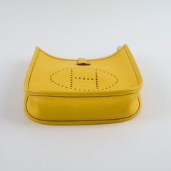 Hermes Mini Evelyn  Jaune Naples D Stamp