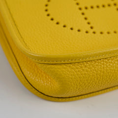 Hermes Mini Evelyn  Jaune Naples D Stamp