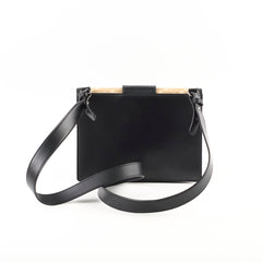 Fendi Leather Zucca Flat Baguette Messenger Bag Black/Beige