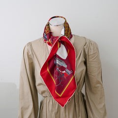 Hermes Les Voitures Silk Scarf Red 90 cm