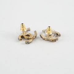 Chanel CC Crystal Gold Earrings Costume Jewellry