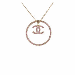 Chanel Pink CC Hoop Necklace Costume Jewellery