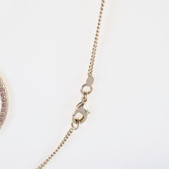 Chanel Pink CC Hoop Necklace Costume Jewellery