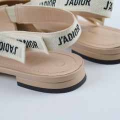 Dior J'Adior Beige Slingback Flats - Size 37