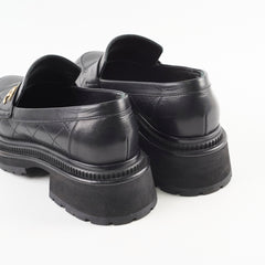 Chanel Platform Loafers Lambskin Black - Size 37C