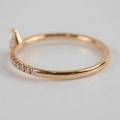 Cartier Teardrop Diamond Ring Pink Gold Size 52