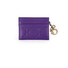 Christine Dior Card Holder Purple Lambskin