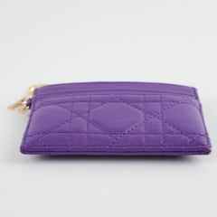 Christine Dior Card Holder Purple Lambskin