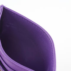 Christine Dior Card Holder Purple Lambskin