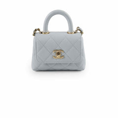 Chanel Coco Handle Nano Caviar Light Blue (Microchipped)