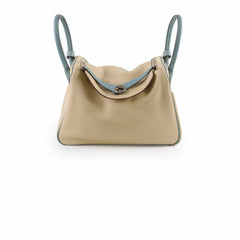 Hermes Lindy 30 Clemence PHW Parchemin/Ciel  M Square Stamp