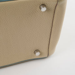 Hermes Lindy 30 Clemence PHW Parchemin/Ciel  M Square Stamp