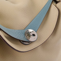 Hermes Lindy 30 Clemence PHW Parchemin/Ciel  M Square Stamp