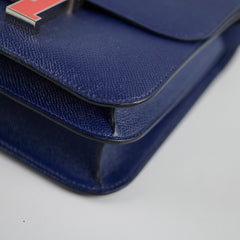 Hermes 24 Constance Epsom Blue Saphire X Stamp