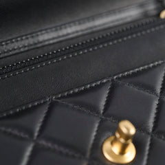 Chanel Wallet on Chain WOC Pearl Crush Lambskin Black