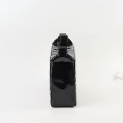 Chanel Chocolate Bar Patent Leather Shoulder Bag Black