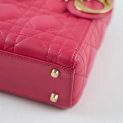 Christian Dior Lambskin Mini Lady Dior Hot Pink