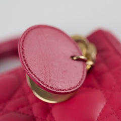 Christian Dior Lambskin Mini Lady Dior Hot Pink