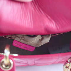 Christian Dior Lambskin Mini Lady Dior Hot Pink