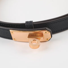 Hermes Kelly 18 Belt Epsom Black - W Stamp