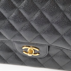 Chanel Jumbo Double Classic Flap Caviar Black Serial 18