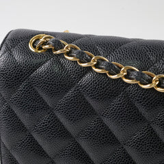 Chanel Jumbo Double Classic Flap Caviar Black Serial 18