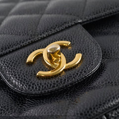 Chanel Jumbo Double Classic Flap Caviar Black Serial 18