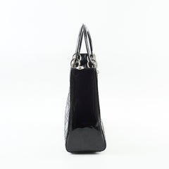 Dior Large Lady Dior Black Patent