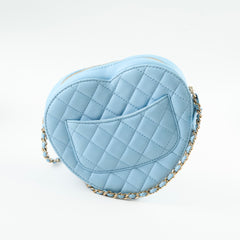 Chanel Blue Heart Cross Body Lambskin Microchip