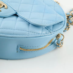 Chanel Blue Heart Cross Body Lambskin Microchip