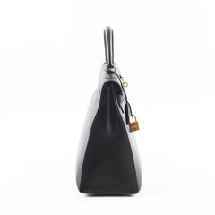 Hermes Kelly 32 Black Ardennes Leather C in square