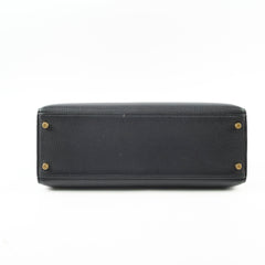 Hermes Kelly 32 Black Ardennes Leather C in square