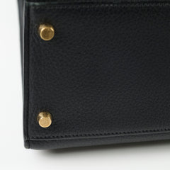 Hermes Kelly 32 Black Ardennes Leather C in square