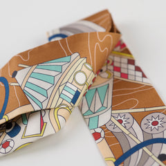 Hermes Scarf Odyssey Twilly Brown