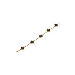 Van Cleef & Arpels Vintage Alhambra 5 Motifs Onyx Bracelet