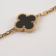 Van Cleef & Arpels Vintage Alhambra 5 Motifs Onyx Bracelet